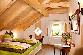 Schlafzimmer im Ferienhaus in Bayern